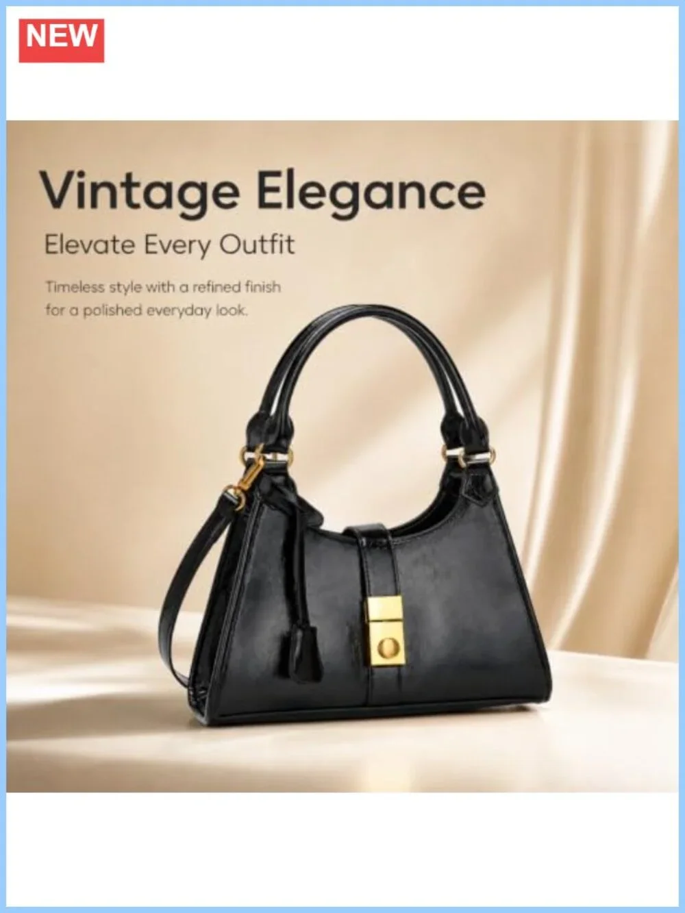 Vegan Leather Hobo Bag Push Lock Shoulder Crossbody Purse
